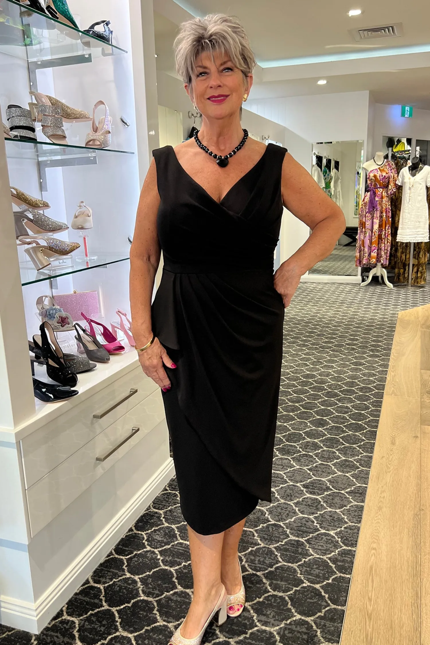 Clearance Waterfall Style Dress | Black | Z7 Weddings & Events