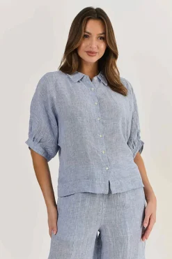 Winona Linen Top - Delta Gauze - OJ20 Shirts & Tops