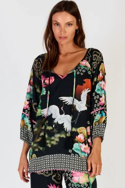 Discount Yoshiko Top - Black - LS5 Shirts & Tops