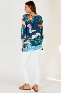 Discount Yoshiko Top - Navy - LS5 Shirts & Tops