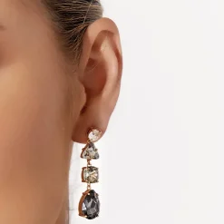 New Zahra Statement Drop Earrings - Smoke/Multi - AD2 Jewellery