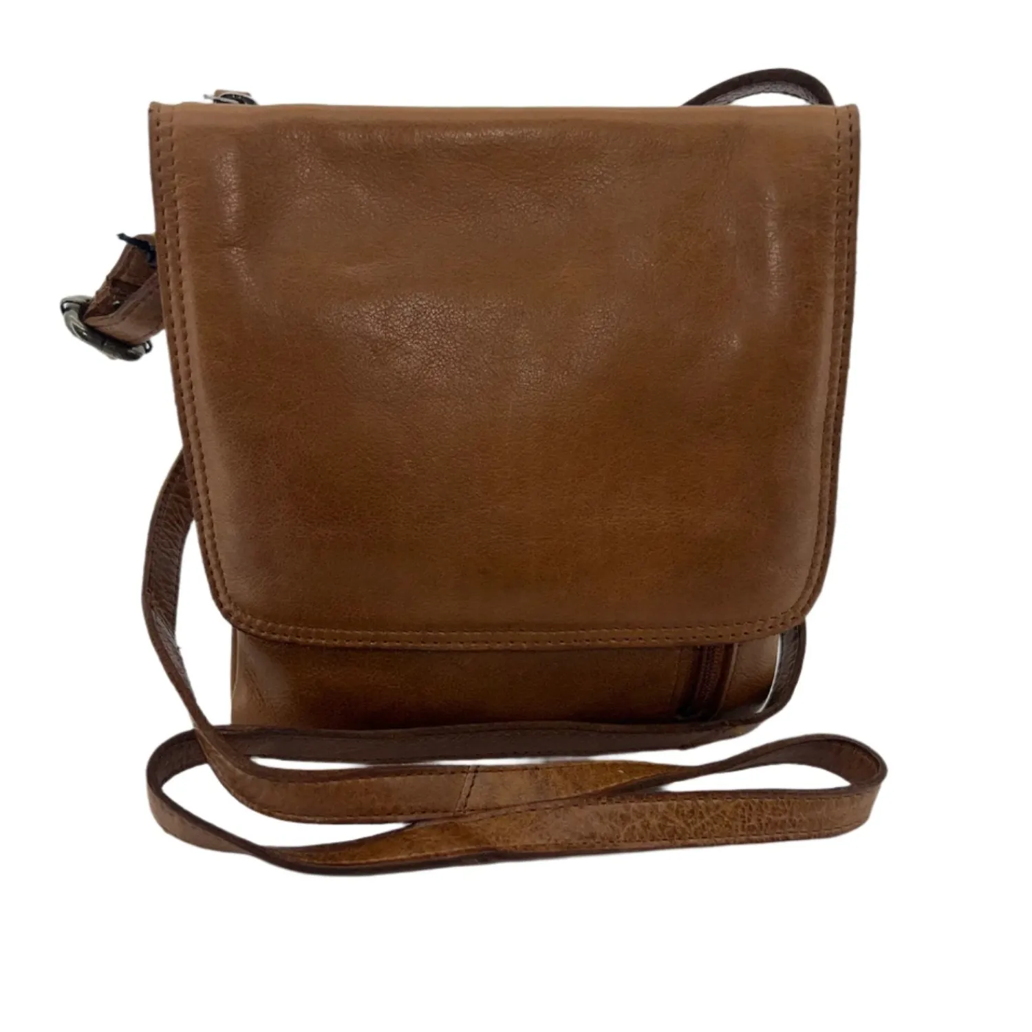 New Zip Front Cross Over Bag - Tan - ML21 Handbags