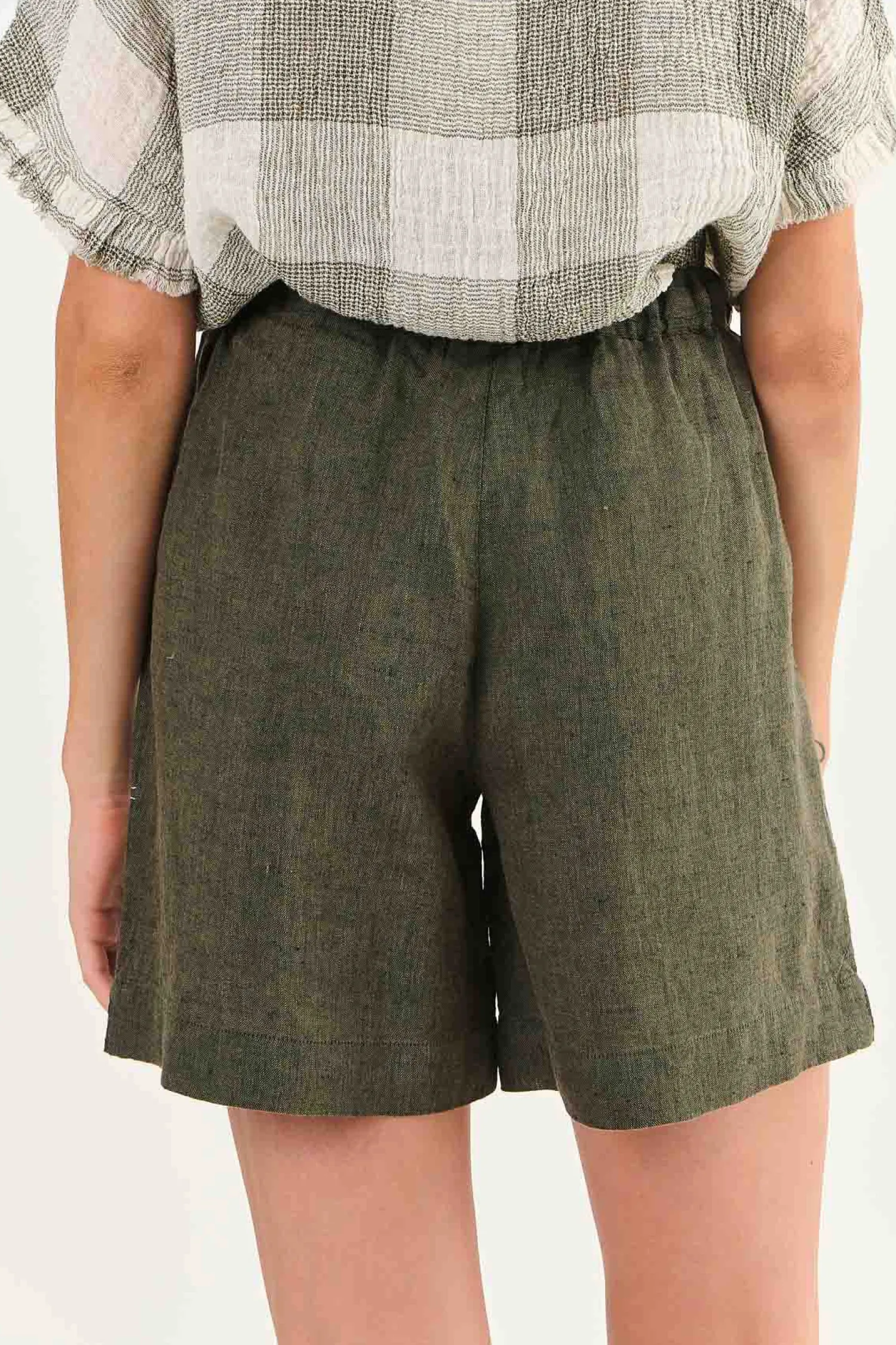 Zoie Linen Shorts - Licorice - OJ26 Linen Lovers|Shorts